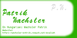 patrik wachsler business card